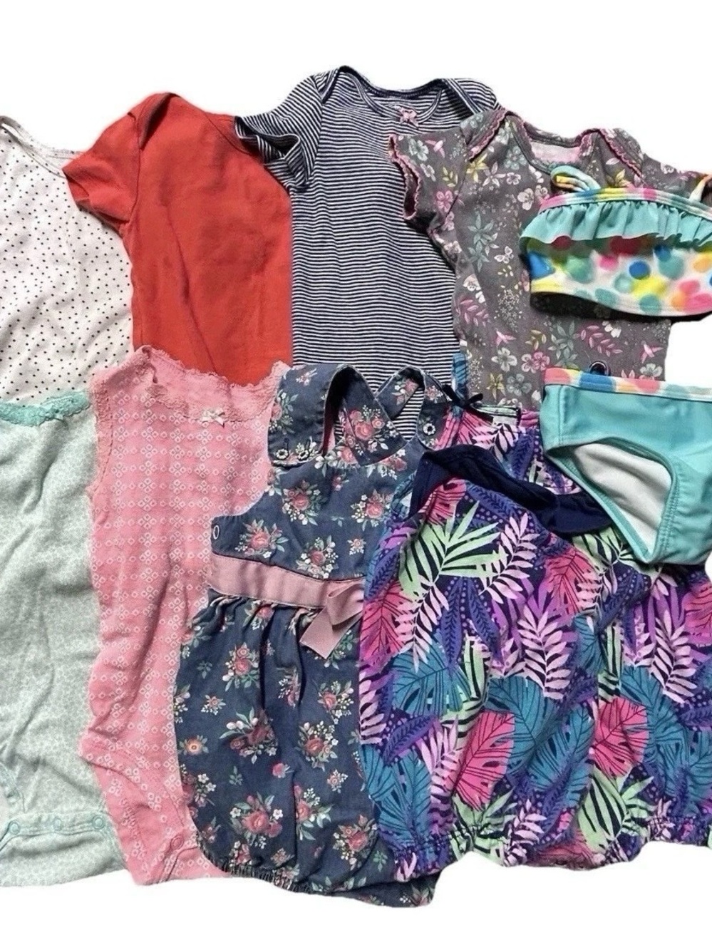 Baby Girl Summer Clothing Short Sleeve Tank Top Rompers Bikini Size 9-12 Months